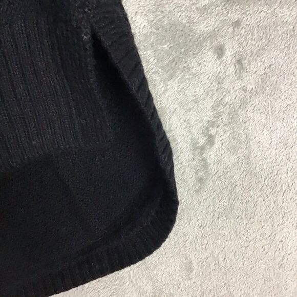 Madewell Women’s Black Waffle Knit Crew Neck Hi Low Sweater Long Sleeve XS - Picture 6 of 10